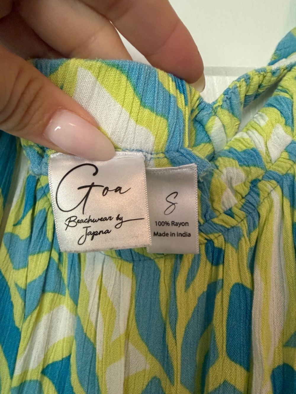Lightweight Green & Blue Patterned Maxi Dress - Picture 2 of 3